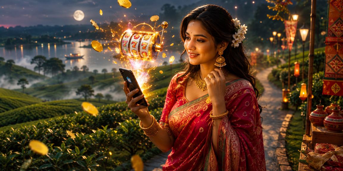 কুমিল্লায় পহেলা বৈশাখের উৎসবে মোবাইলে স্লট গেম খেলছেন একজন তরুণী